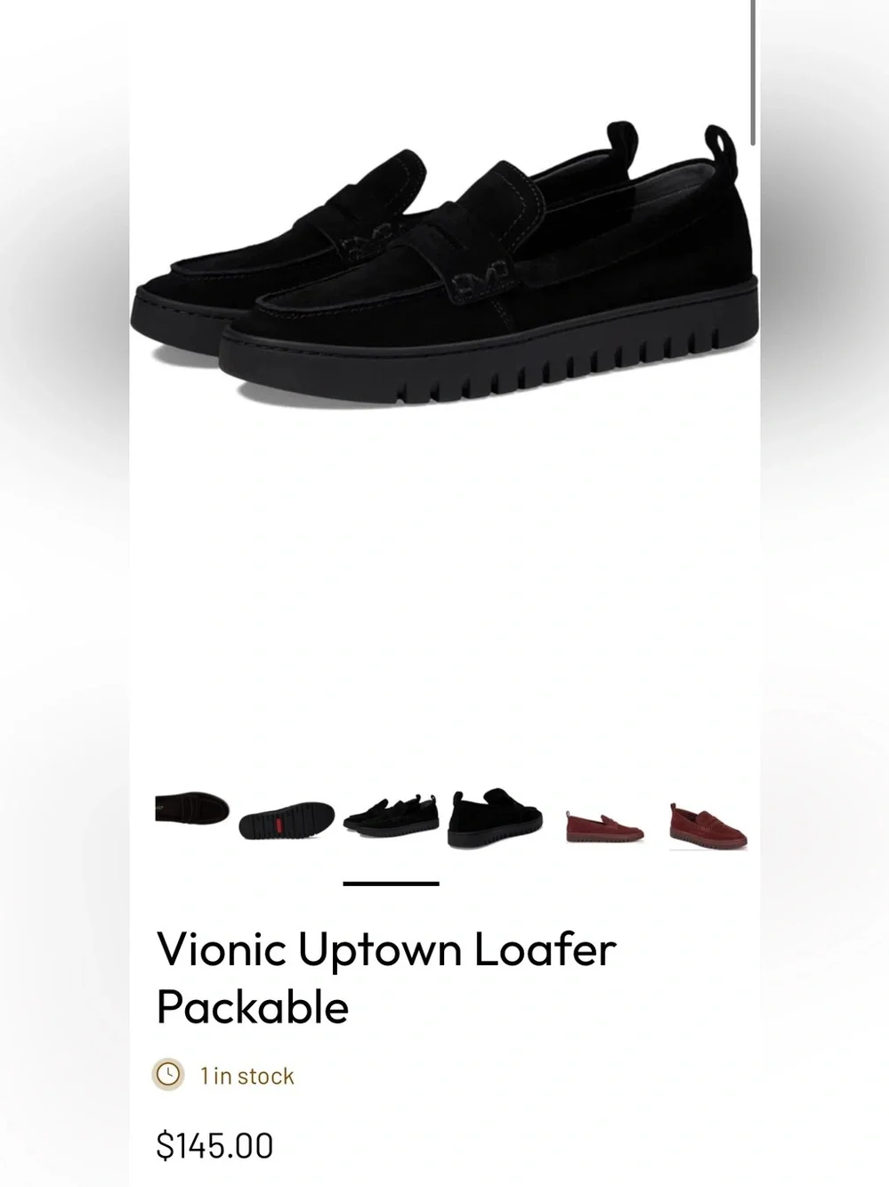 VIONIC uptown loafer - black suede